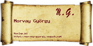 Morvay György névjegykártya